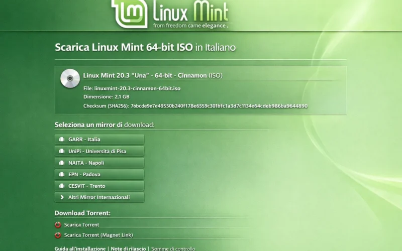 Dove scaricare Linux Mint 64-bit ISO in italiano